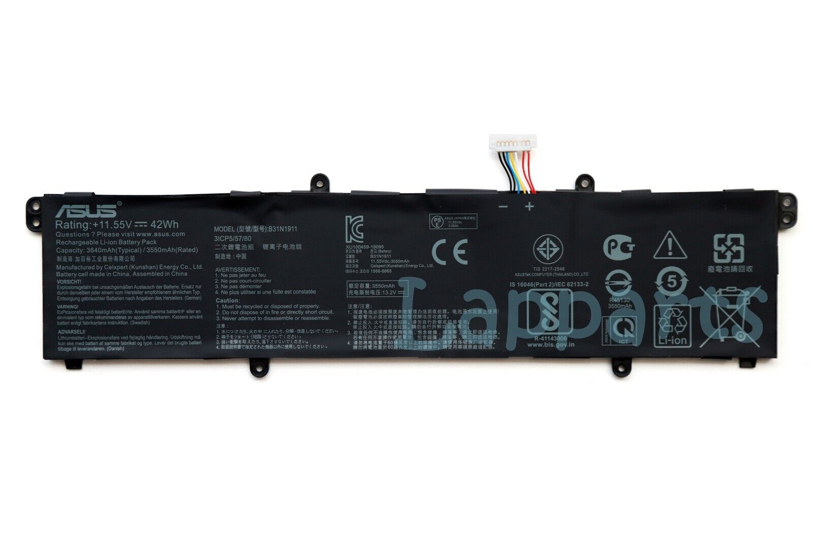 pin laptop Asus Vivobook X201 X202 X201E X202E S200 S200E – C21‑X202 (4 cell)