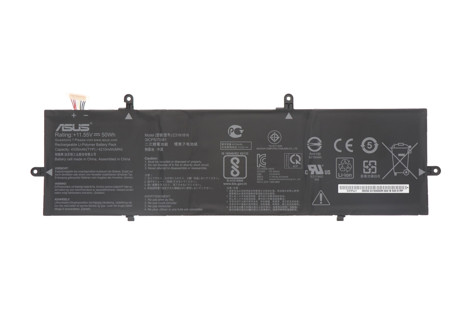 pin laptop Asus X555 A555 F555 X554 X555L K555 – C21N1347 (4 cell)
