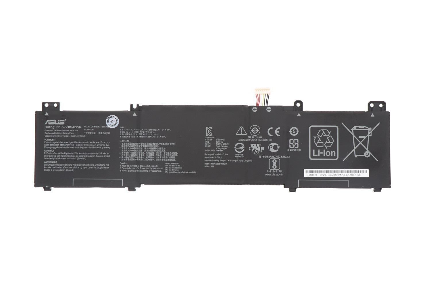 pin laptop Transformer Book Flip TP500 – B31N1345 (6 cell)