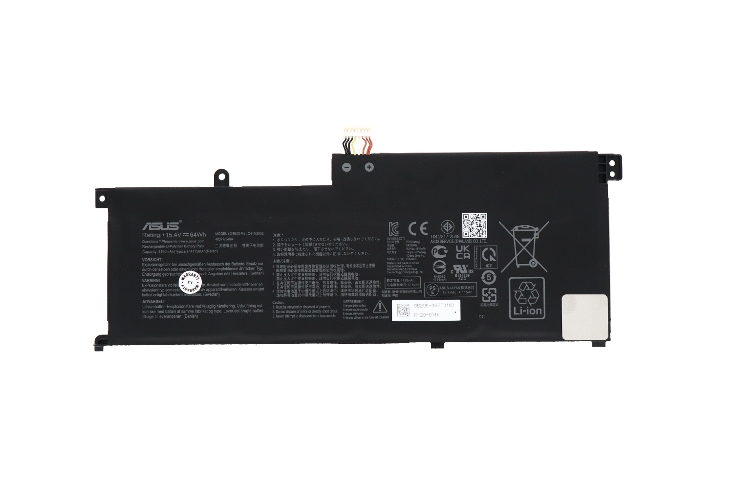 pin laptop Asus A45 K45 K55 K75 X45 X55 U57 X75 – K55 – 6 cell