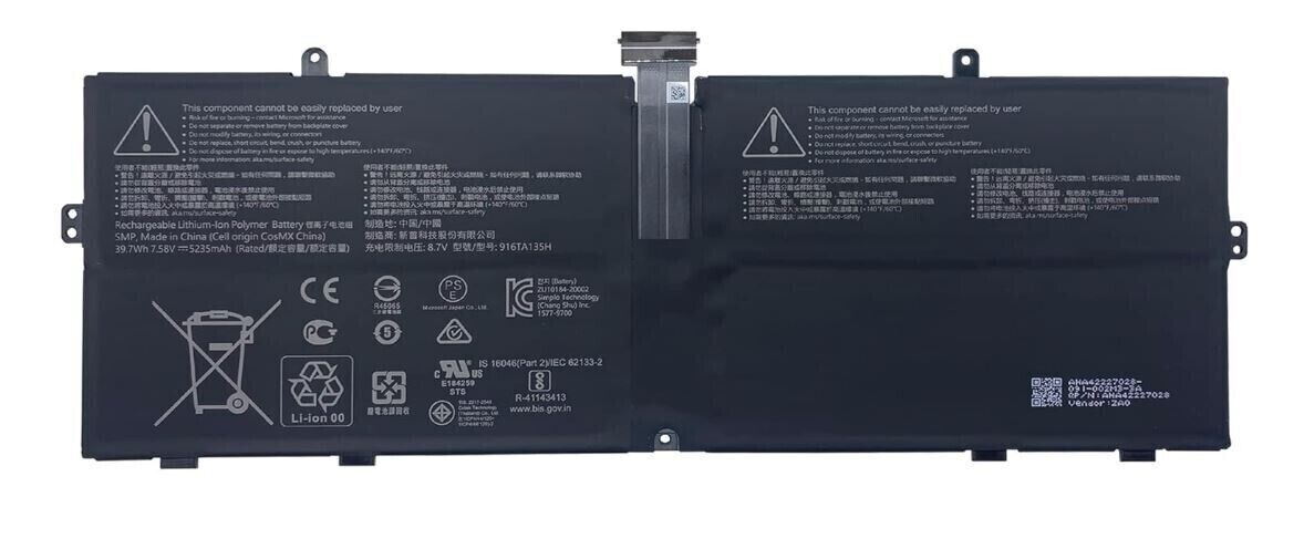 pin laptop Microsoft Surface Pro 7 Plus 1960 – G3HTA074H (4 cell)