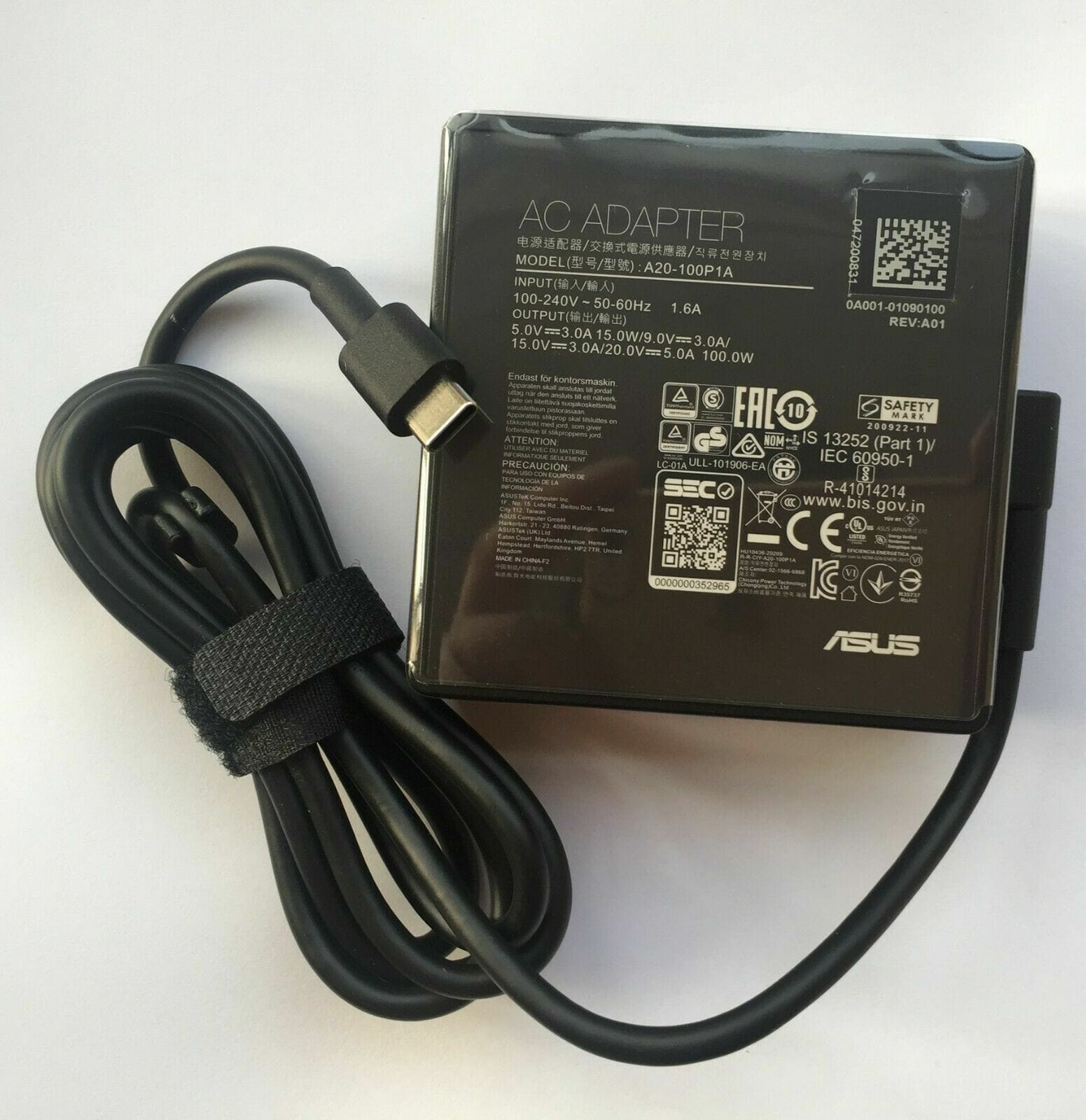 SẠC LAPTOP ASUS 19V-2.37A (Vuông, Đầu TRUNG) – ZIN