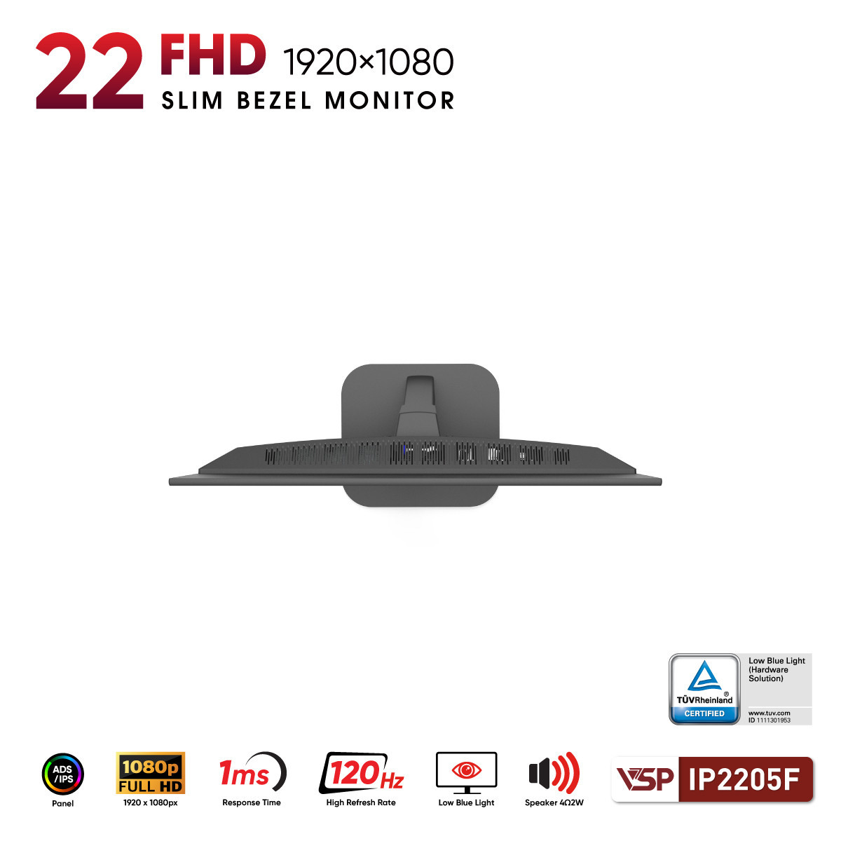 Màn hình Văn phòng VSP IP2205F | 22 inch, FHD, 120Hz, IPS, Speaker - Ảnh 5