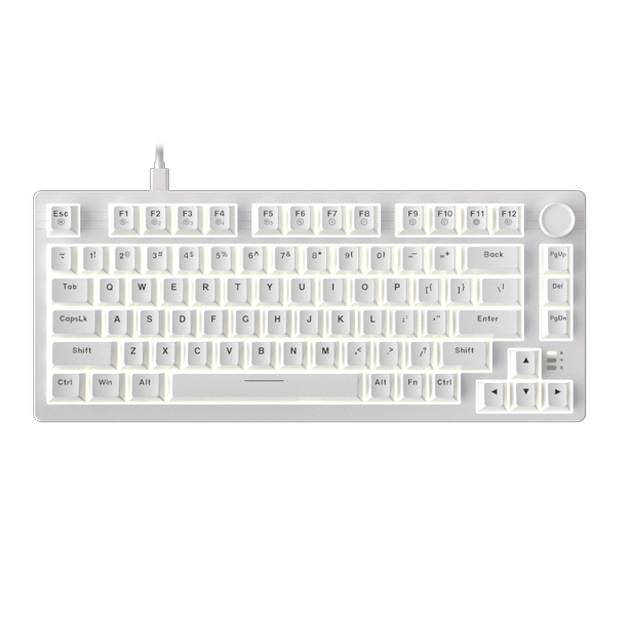 Bàn phím cơ gaming Dareu EK75 Full White | Có dây, TKL, Linear Switch, LED Trắng, White