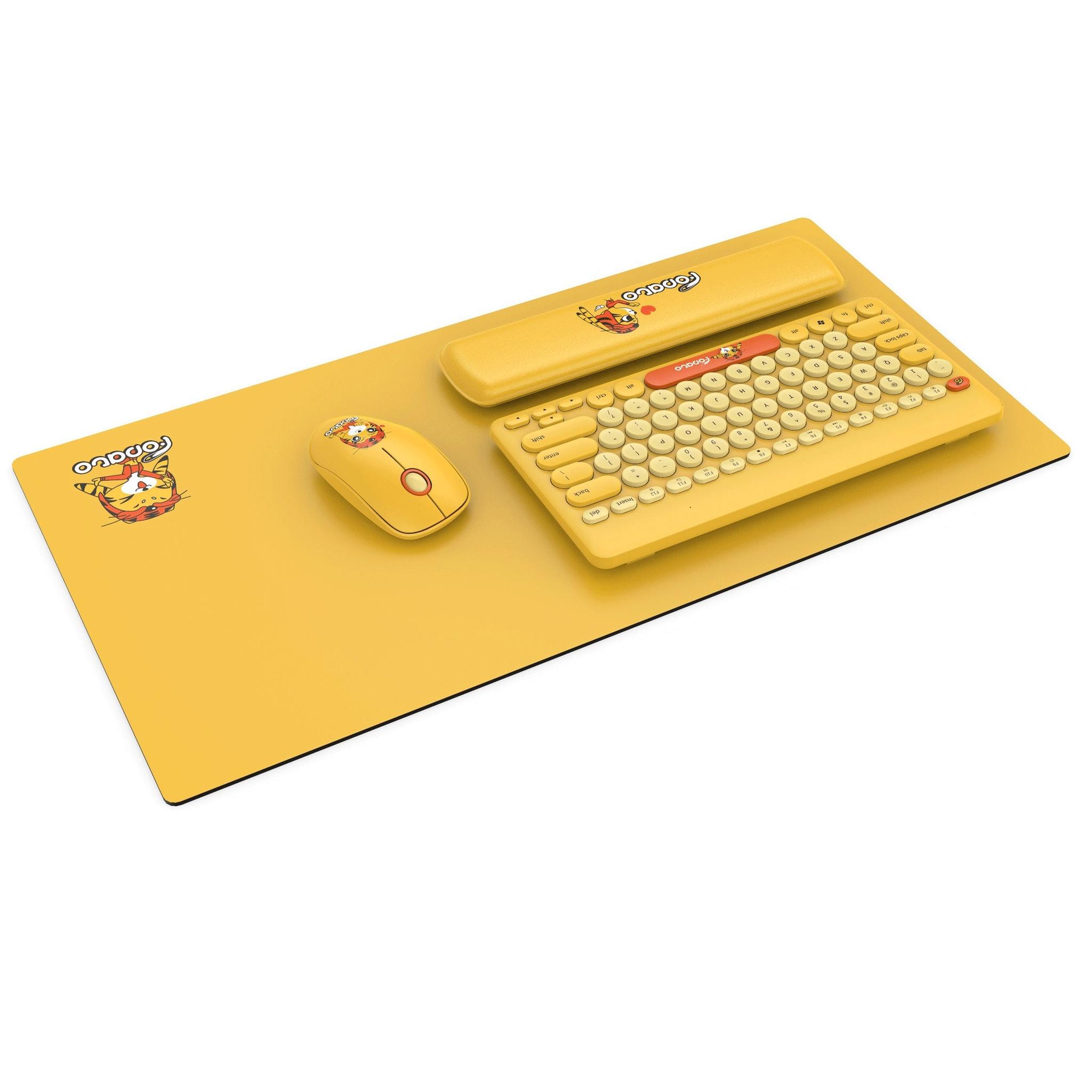 Combo phím chuột văn phòng FD LK586 | Wireless, Mini, Yellow - Ảnh 5