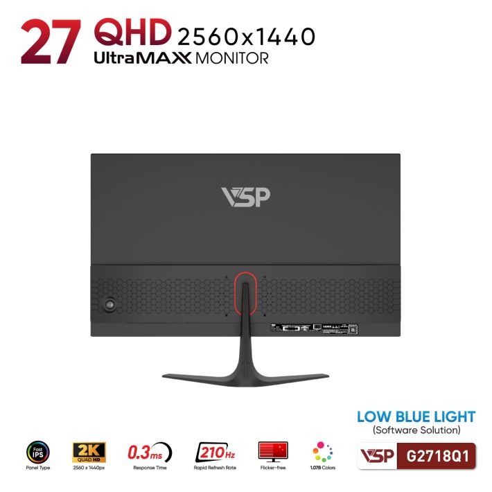 Màn hình Gaming VSP G2718Q1 | 27 inch, 2K QHD, IPS, 210Hz, 0.3ms - Ảnh 4