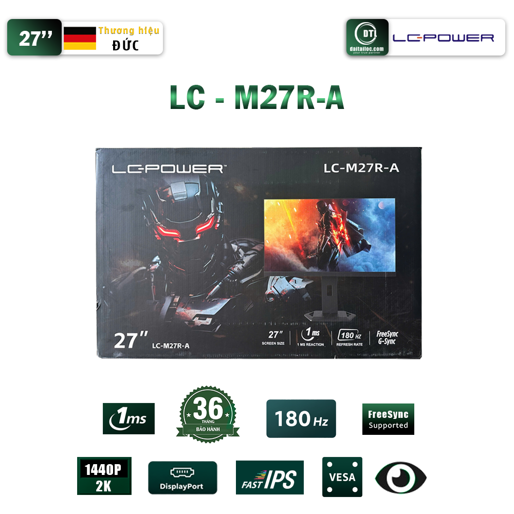 Màn hình Gaming LC-POWER LC-M27R-A | 27 inch, 2K/QHD, 180Hz, IPS, 1ms - Ảnh 5