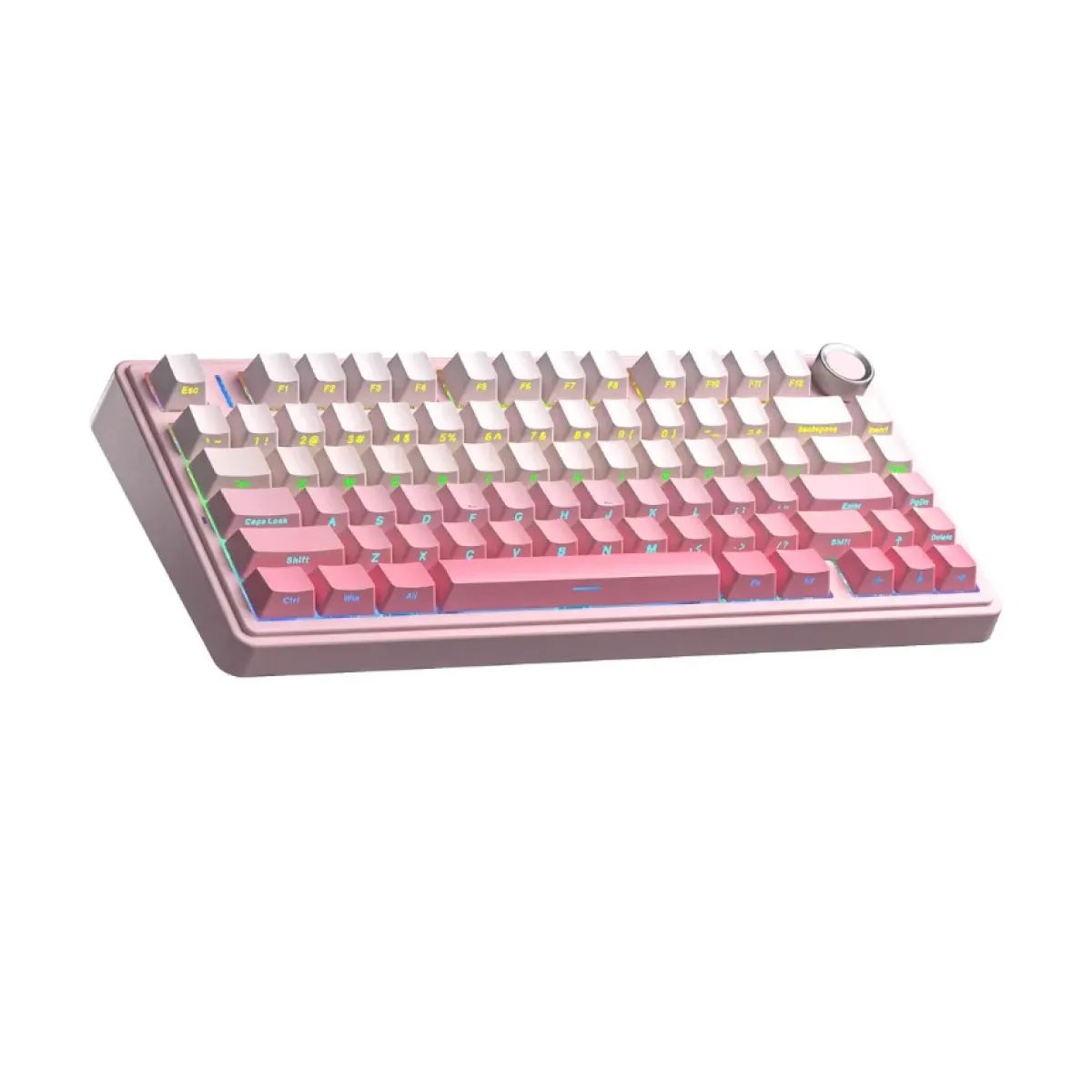 Bàn phím cơ gaming AULA F75 Hồng Gradient Side-Engraved | 3 Mode, Dream Sakura Switch, RGB (NK) - Ảnh 2