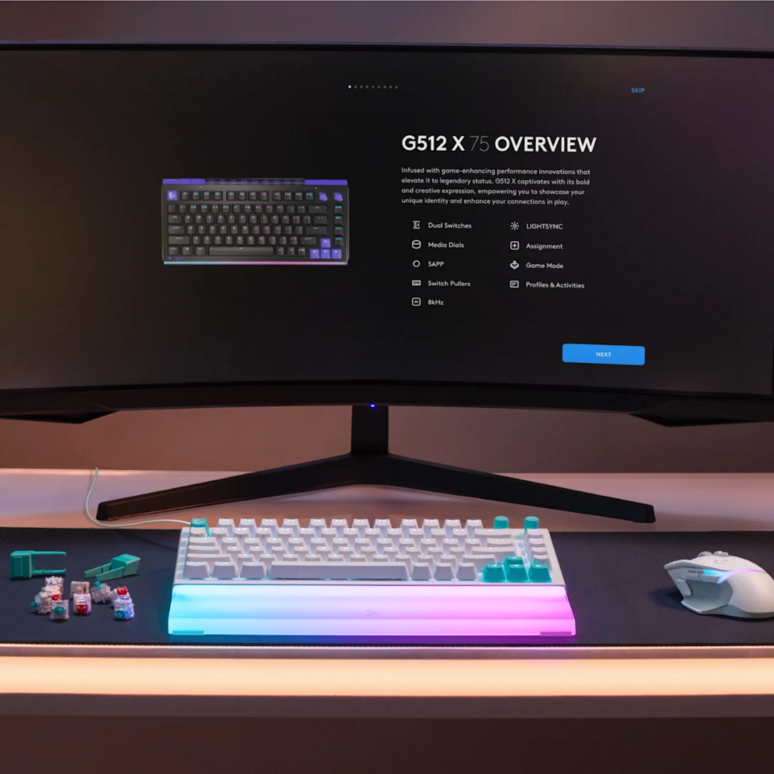 Bàn phím cơ Gaming Logitech G512 X 75 TMR White Tactile Switch (920-013962) | Analog, LIGHTSYNC RGB, 8K Hz - Ảnh 5