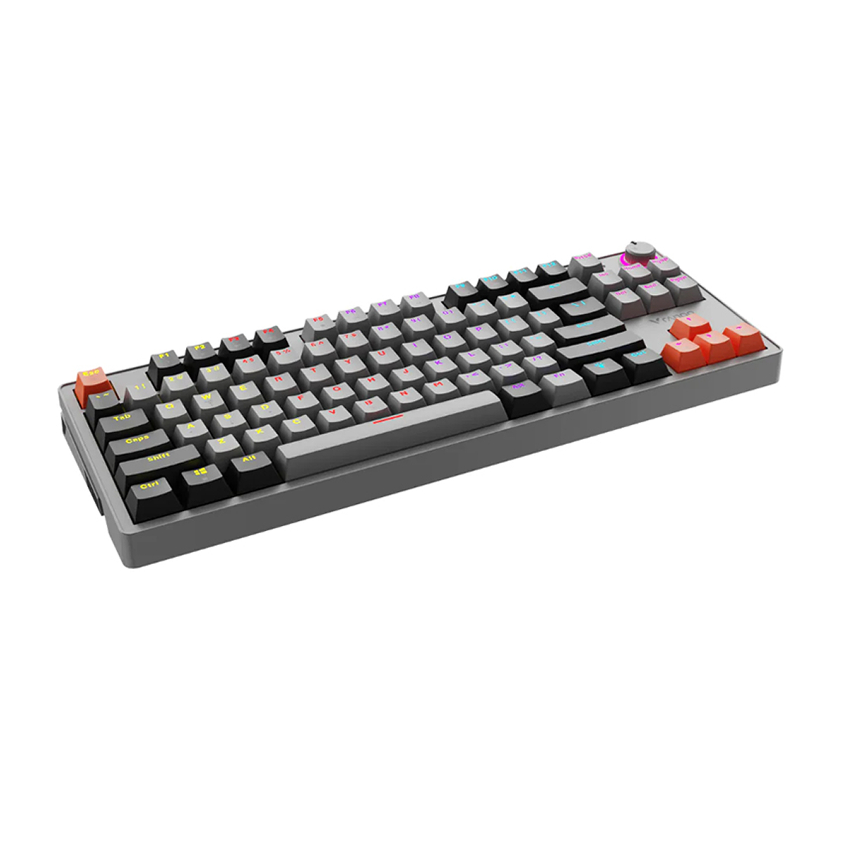 Bàn phím cơ Gaming Rapoo V501-87 RGB | TKL 87 phím, Blue Switch, RGB, USB, Đen Xám Cam - Ảnh 2