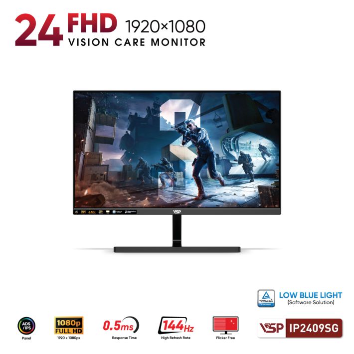 Màn hình Gaming VSP IP2409SG | 24 inch, Full HD, IPS, 144Hz, 1ms - Ảnh 2