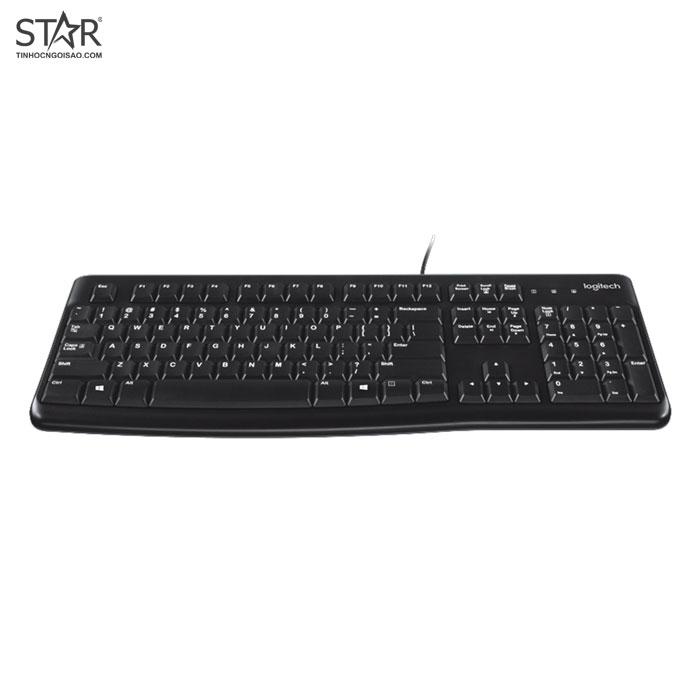Bàn phím giả cơ văn phòng Logitech K120 | Có dây, Fullsize, Black - Ảnh 3