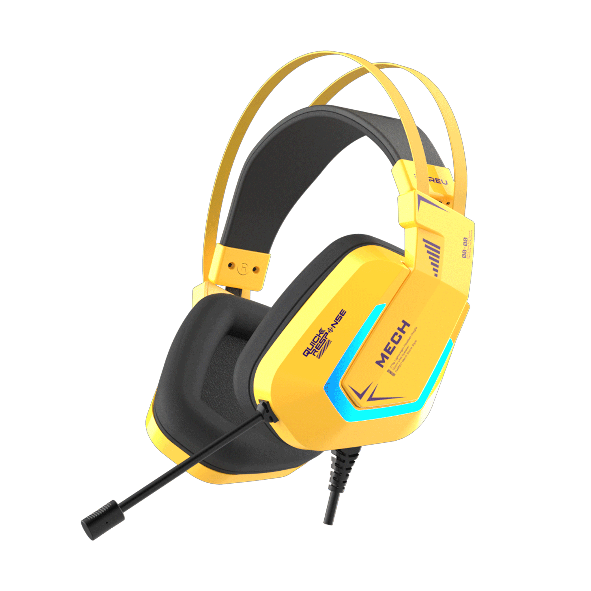 Tai nghe Gaming DareU EH732 | Có dây, Over-ear, RGB, Vàng