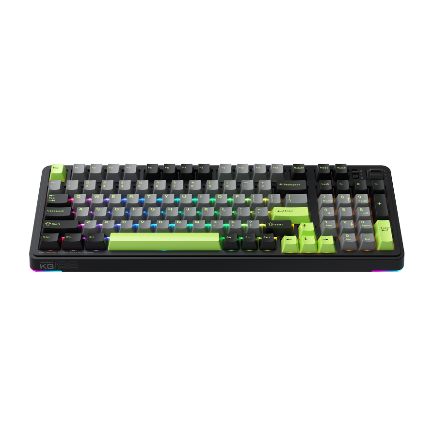 Bàn Phím Cơ Không Dây Machenike KG98 Tri-Mode RGB | Black Green | Purple-Gold Switch - Ảnh 2