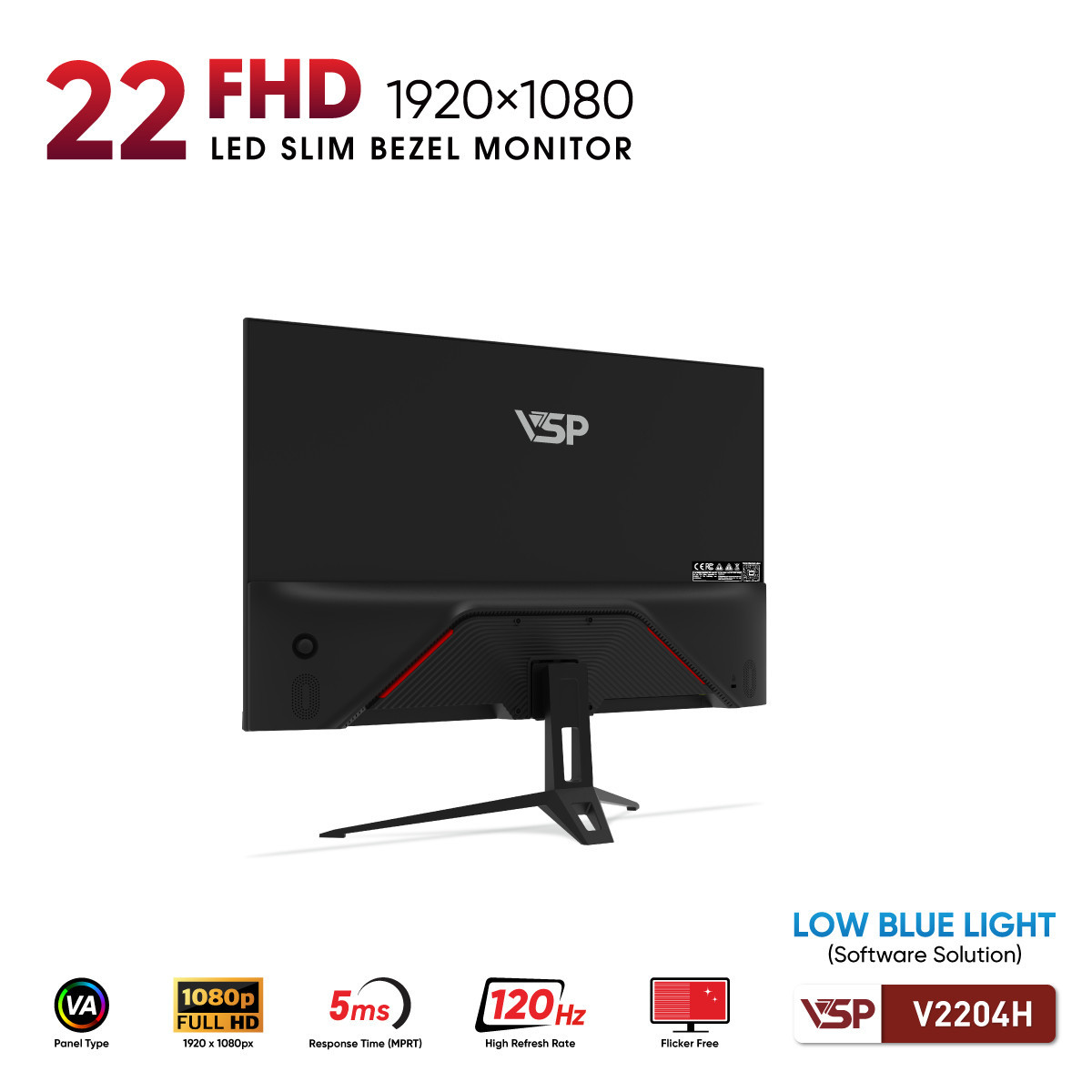 Màn hình Văn Phòng VSP V2204H | 22 inch, FHD, 120Hz, VA - Ảnh 5