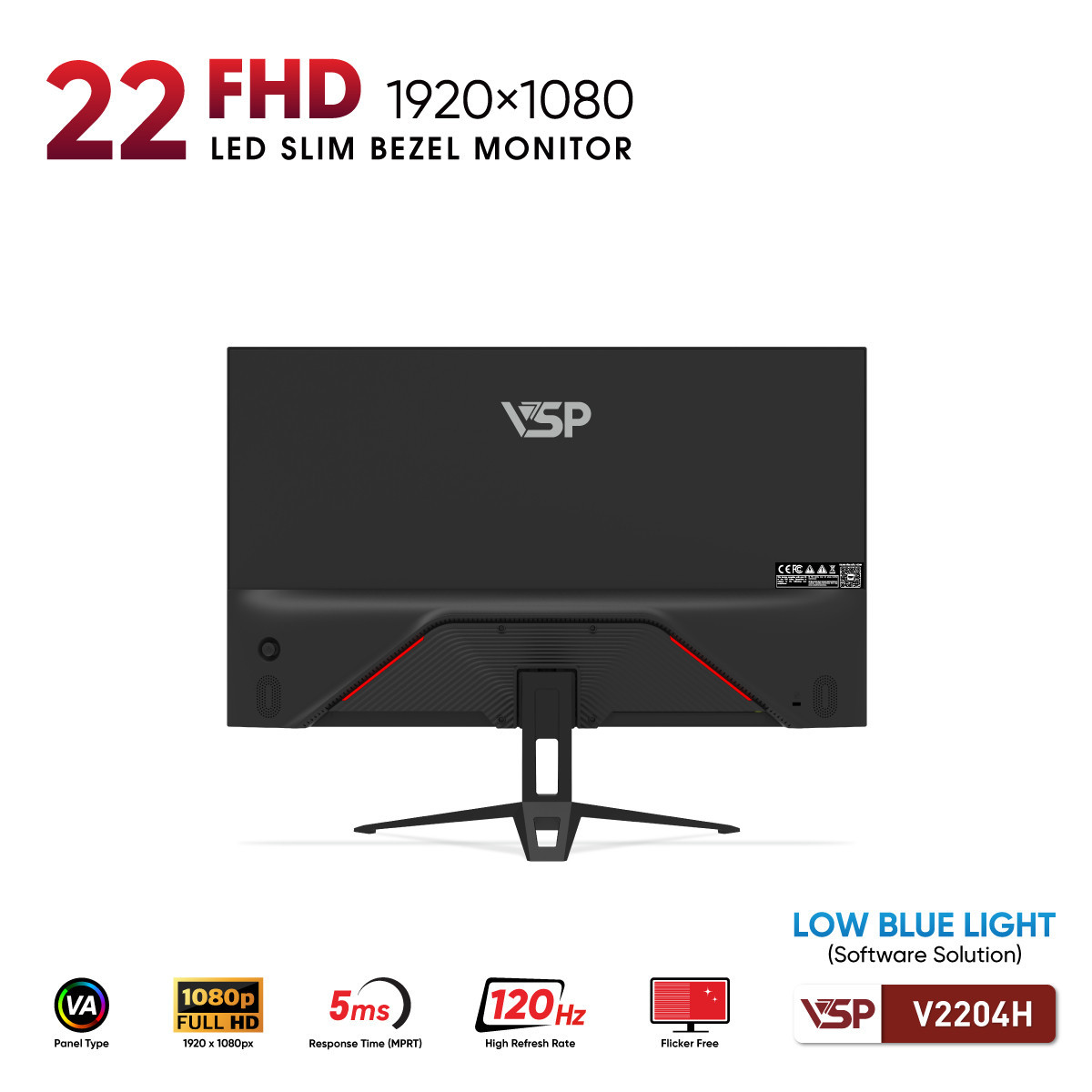 Màn hình Văn Phòng VSP V2204H | 22 inch, FHD, 120Hz, VA - Ảnh 4