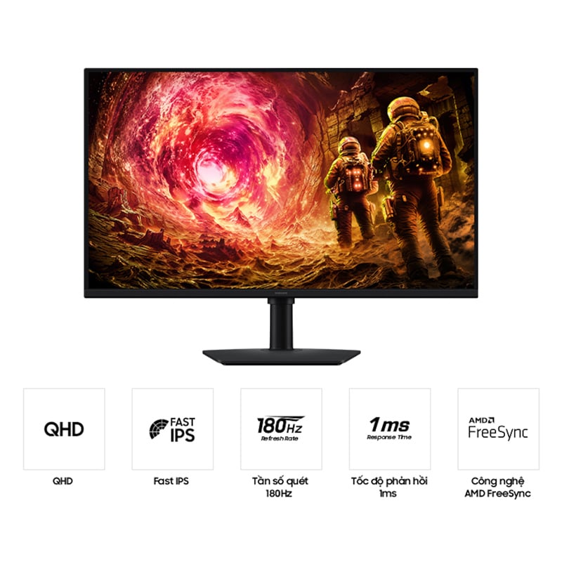 Màn hình Gaming Samsung Odyssey G5 G50F LS32FG502EEXXV | 32 inch, QHD, IPS, 180Hz, 1ms - Ảnh 2