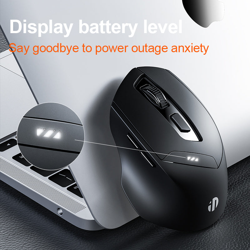 Chuột văn phòng INPHIC DR01 Chính Hãng | Wireless, Bluetooth, 1600 DPI, 83g, Đen - Ảnh 2
