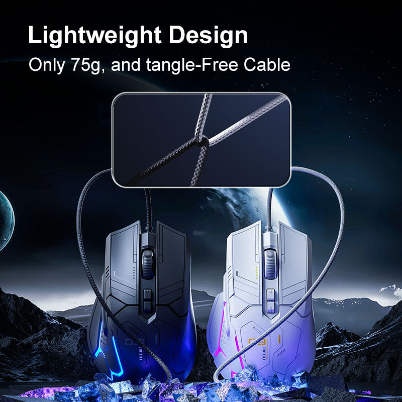 Chuột gaming INPHIC PG9 Chính Hãng | Wired, 12800 DPI, 78g, Đen - Ảnh 3