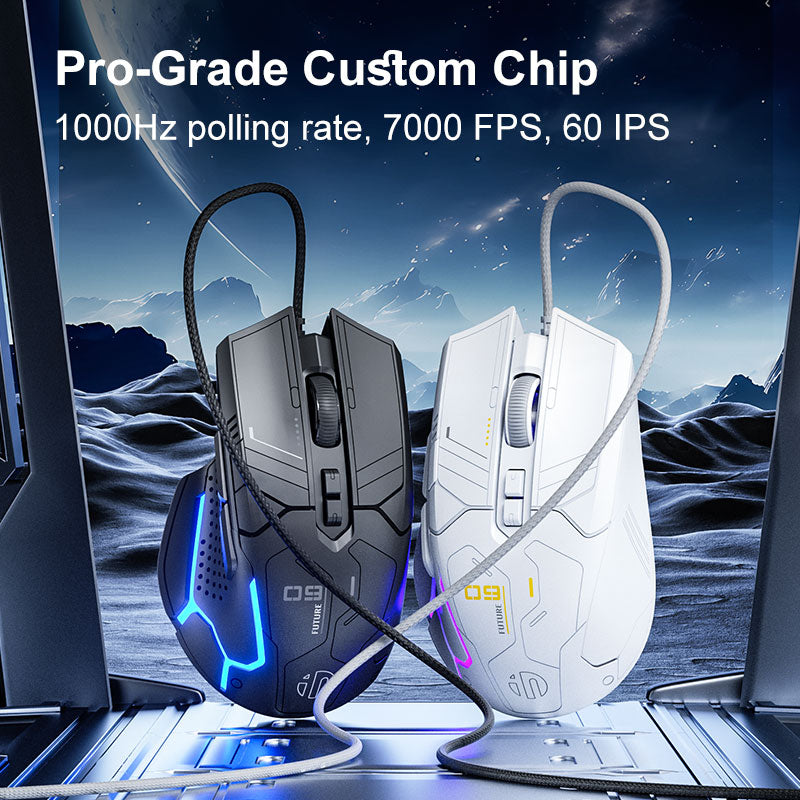Chuột gaming INPHIC PG9 Chính Hãng | Wired, 12800 DPI, 78g, Đen - Ảnh 2