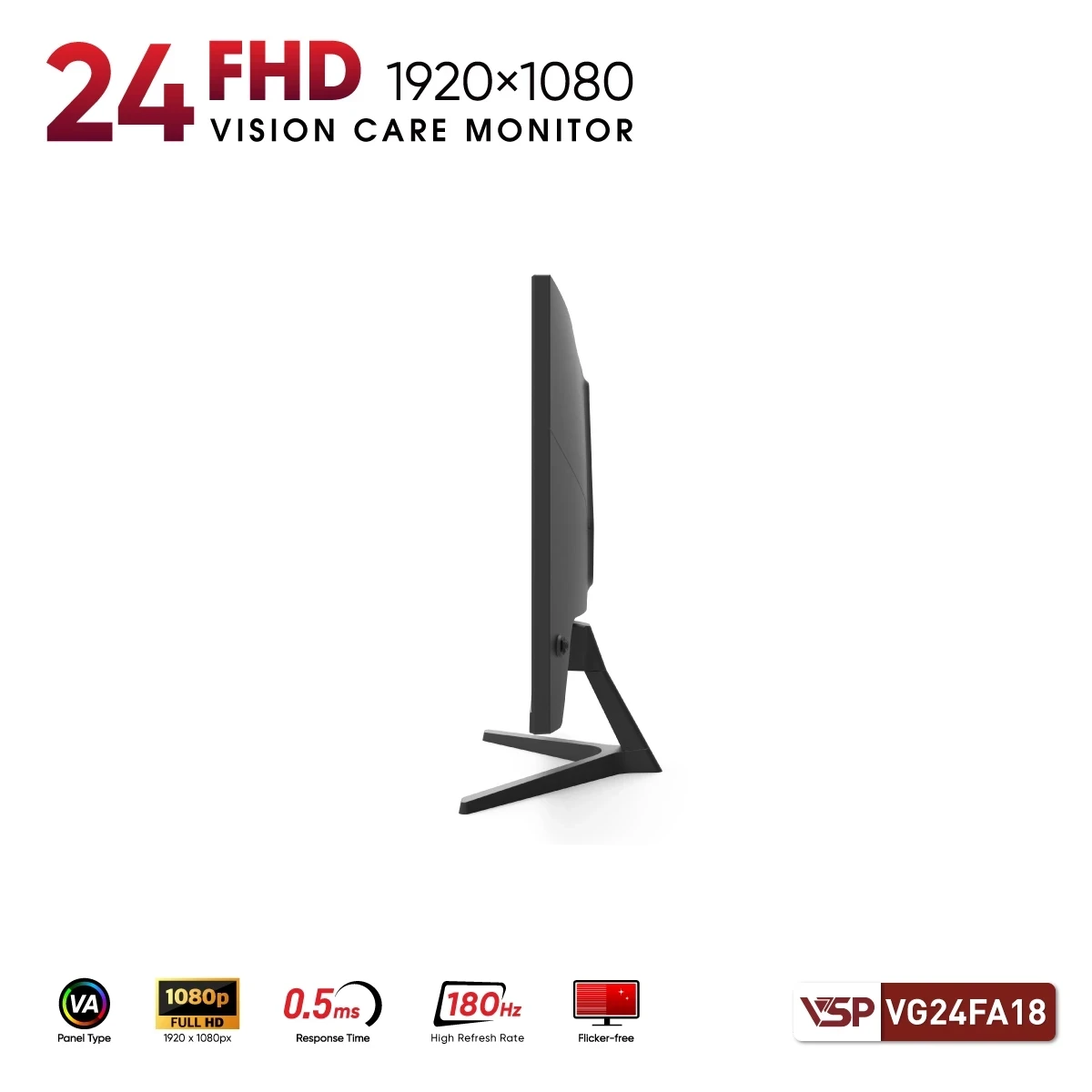 Màn hình Gaming VSP VG24FA18 | 24 inch, FHD, VA, 180Hz - Ảnh 5