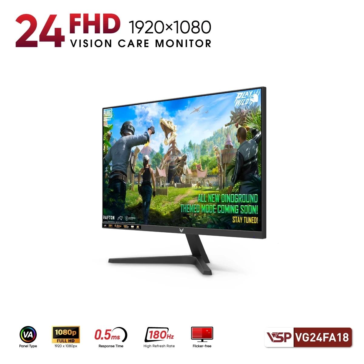 Màn hình Gaming VSP VG24FA18 | 24 inch, FHD, VA, 180Hz - Ảnh 2