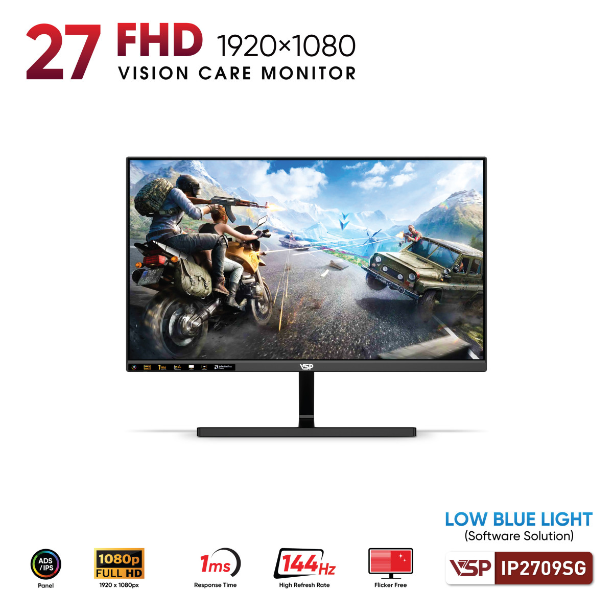 Màn hình văn phòng VSP IP2709SG | 27 inch, Full HD, 144Hz, IPS - Ảnh 2
