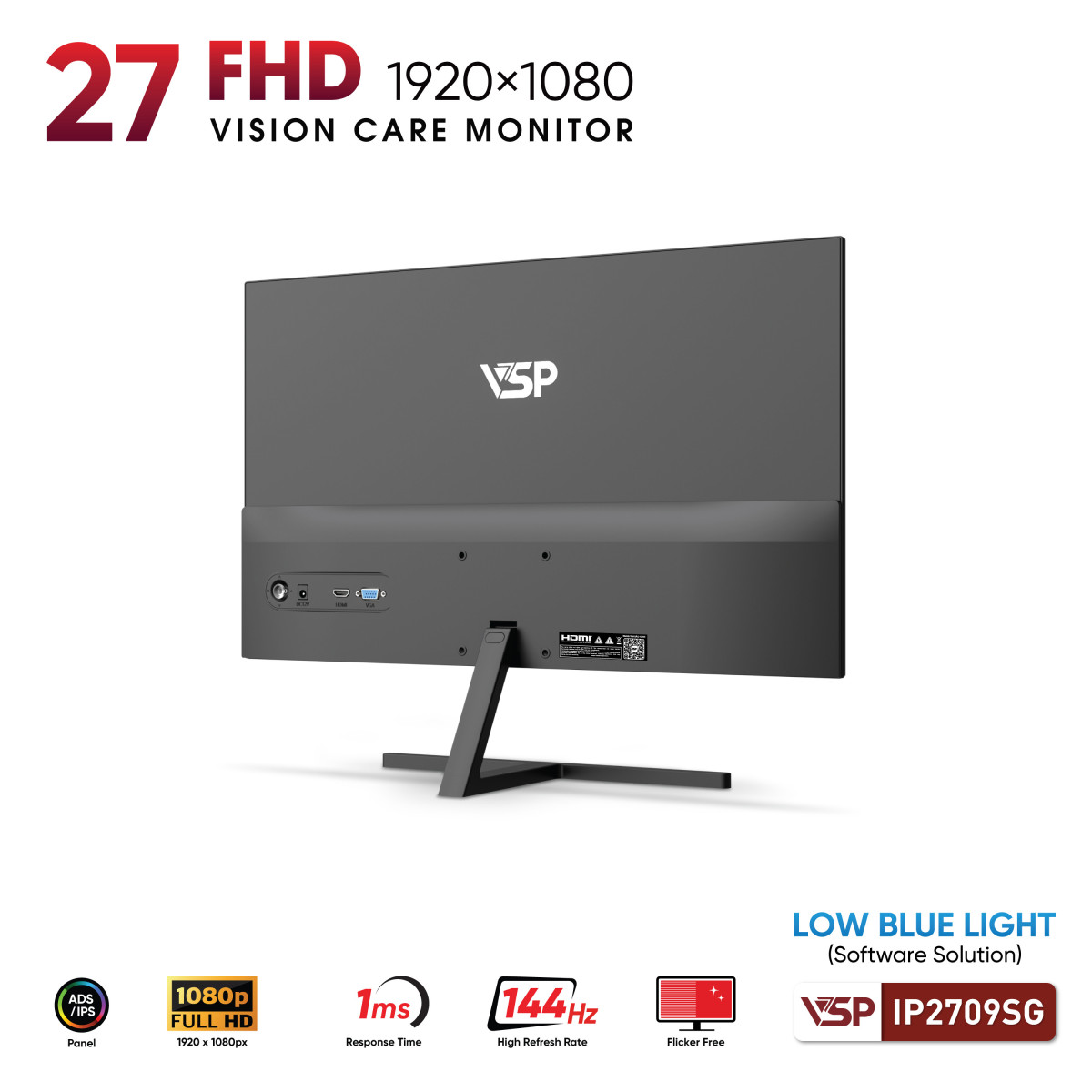 Màn hình văn phòng VSP IP2709SG | 27 inch, Full HD, 144Hz, IPS - Ảnh 5