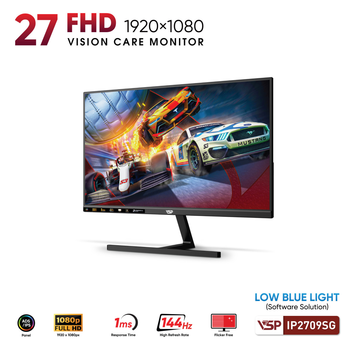 Màn hình văn phòng VSP IP2709SG | 27 inch, Full HD, 144Hz, IPS - Ảnh 4