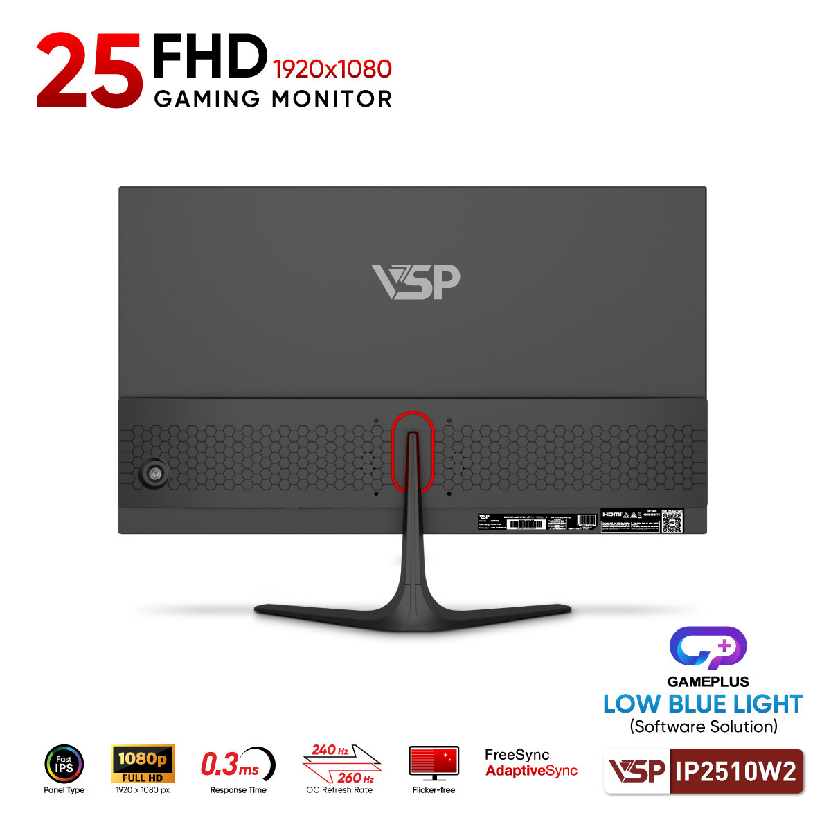 Màn hình Gaming VSP IP2510W2 | 25 inch, Full HD, 260Hz, IPS, 0,3ms - Ảnh 4