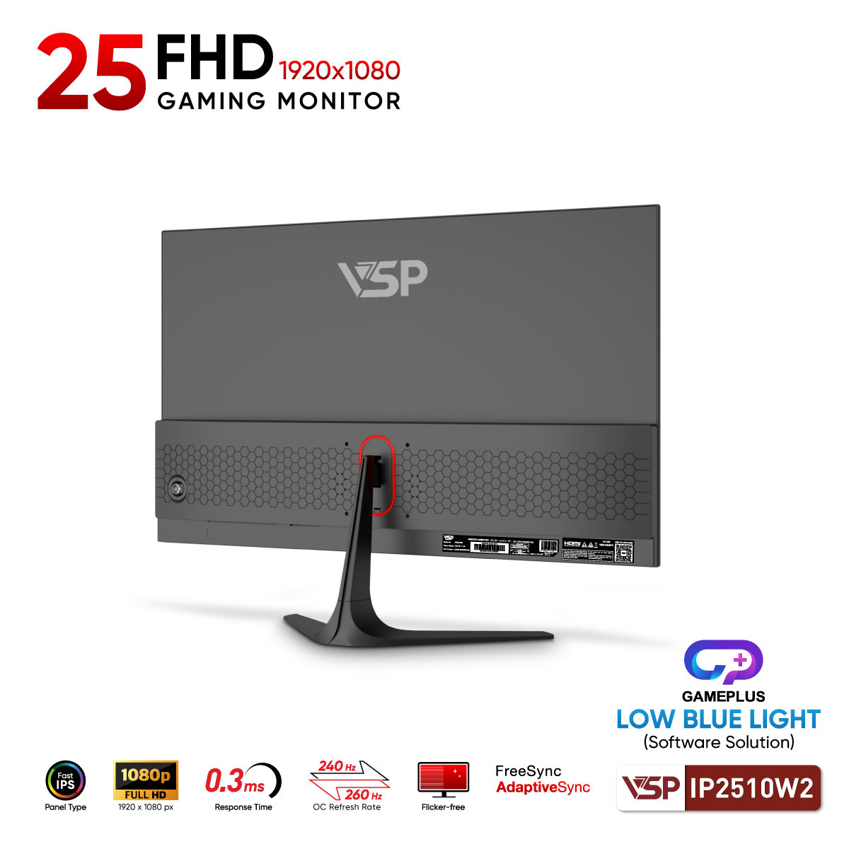 Màn hình Gaming VSP IP2510W2 | 25 inch, Full HD, 260Hz, IPS, 0,3ms - Ảnh 3