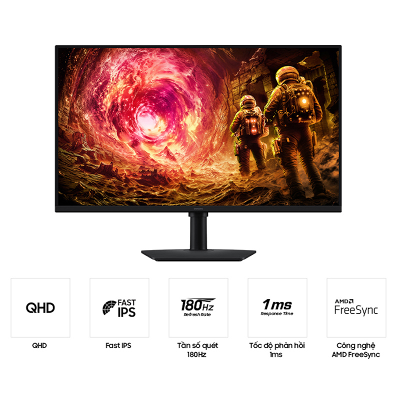 Màn hình Gaming Samsung Odyssey LS27FG502EEXXV | 27 inch, 2K/QHD, 180Hz, IPS, Chân CTH - Ảnh 4