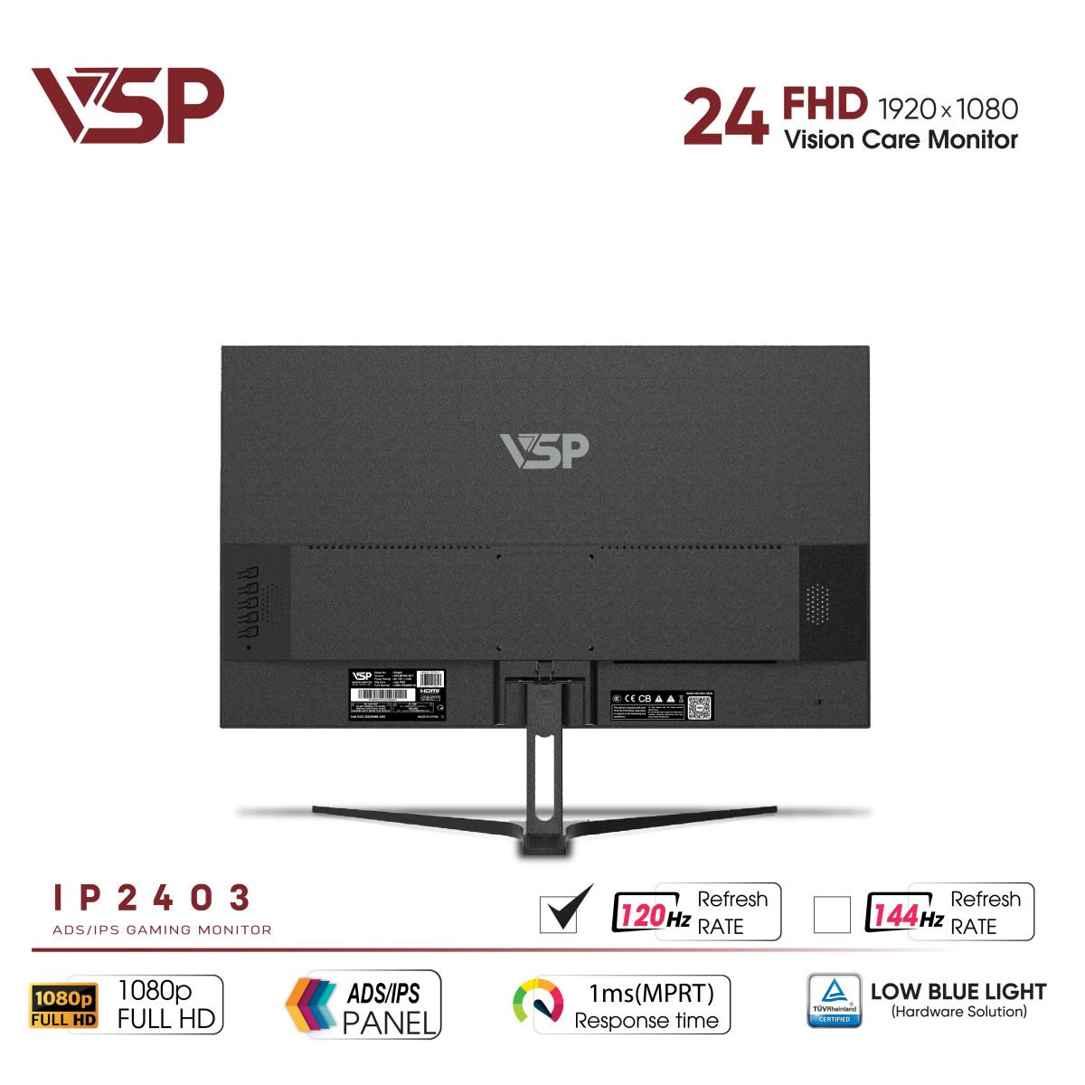 Màn hình Văn phòng VSP IP2403 | 24 inch, FHD, 120Hz, IPS - Ảnh 5