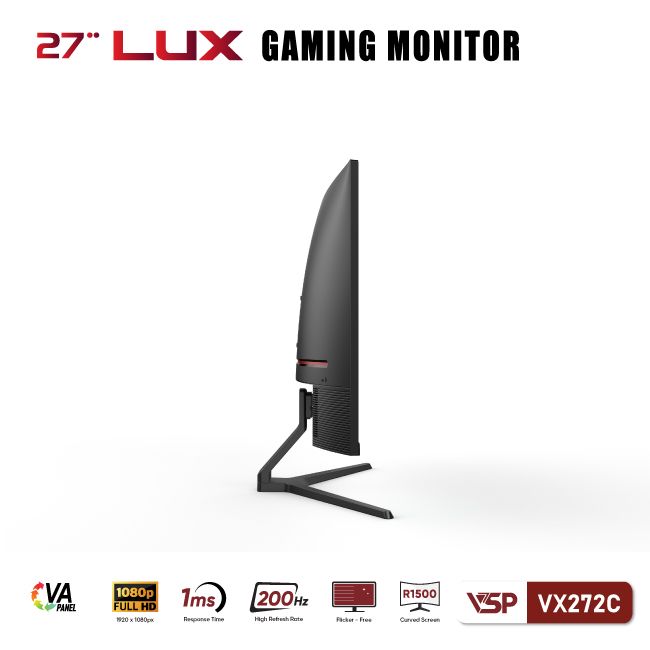 Màn hình Gaming VSP VX272C | 27 inch, FHD, 200Hz, VA - Ảnh 4