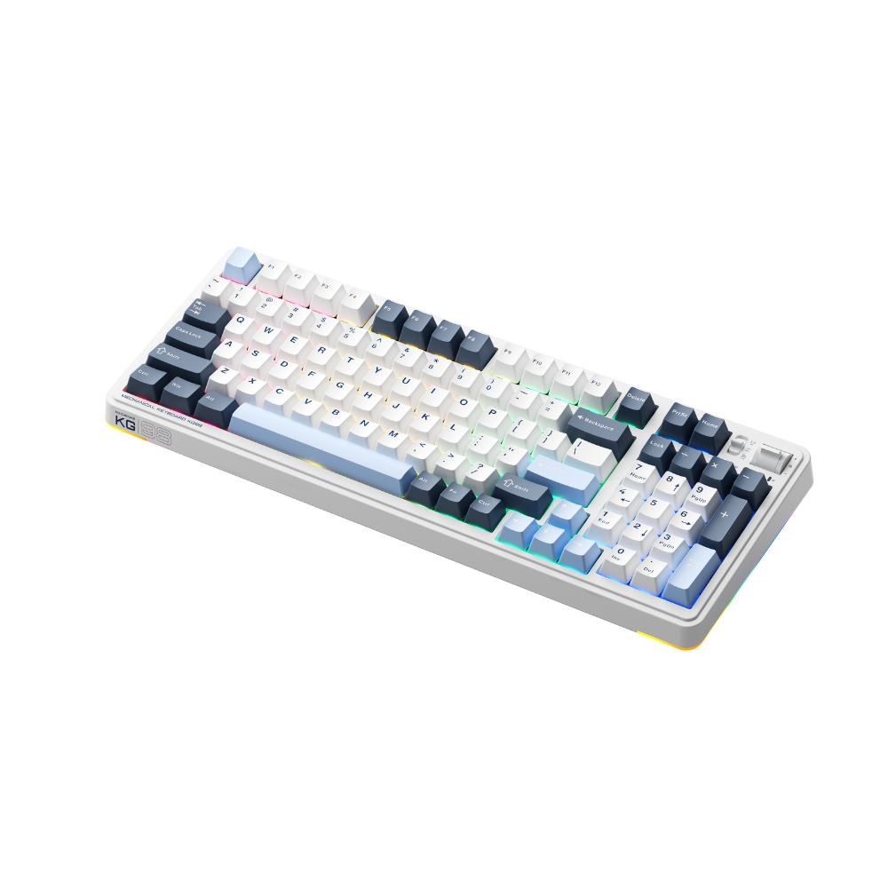 Bàn phím cơ không dây Machenike KG98 Tri-Mode RGB | White Blue, Purple-Gold Switch - Ảnh 2