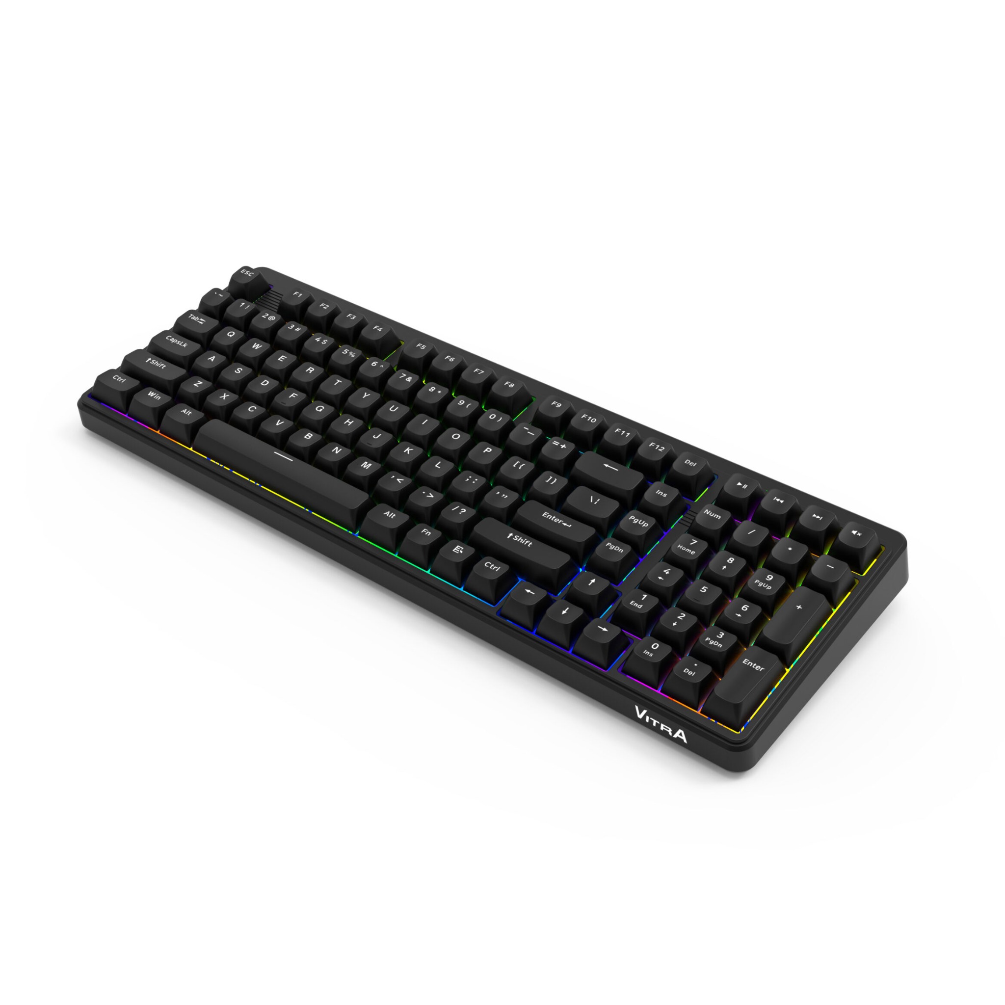 Bàn phím giả cơ gaming Vitra KL86 | Có dây, Full size, Multi LED Rainbow, Black - Ảnh 2