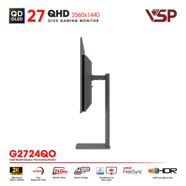 Màn hình Gaming AI Vision Pro G2724QO | 27 inch, 2K/QHD, 240Hz, QD-OLED - Ảnh 4