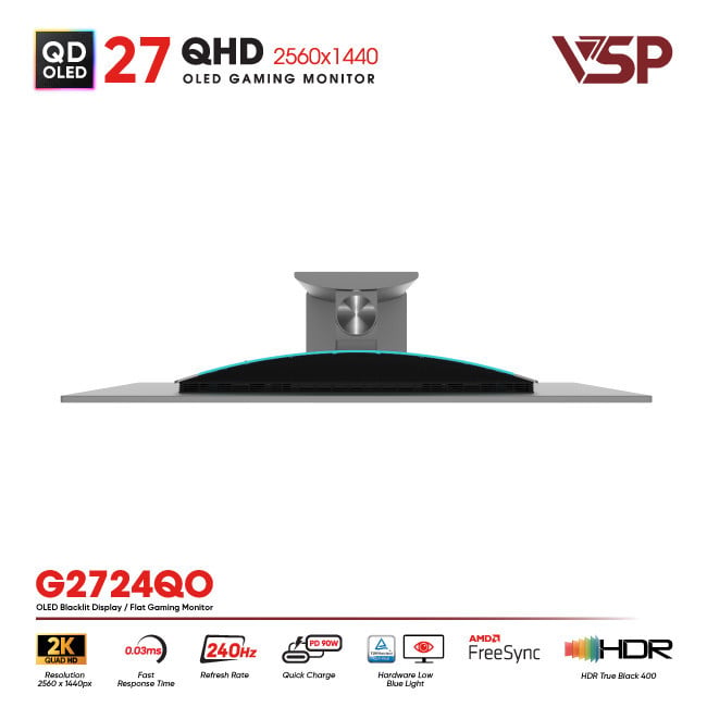 Màn hình Gaming AI Vision Pro G2724QO | 27 inch, 2K/QHD, 240Hz, QD-OLED - Ảnh 3