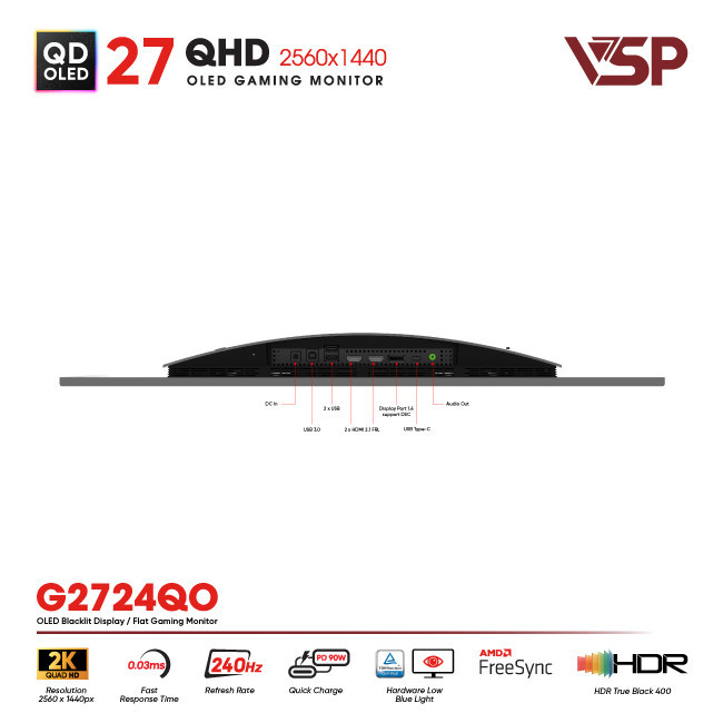 Màn hình Gaming AI Vision Pro G2724QO | 27 inch, 2K/QHD, 240Hz, QD-OLED - Ảnh 2