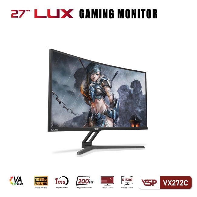 Màn hình Gaming VSP VX272C | 27 inch, FHD, 200Hz, VA - Ảnh 2