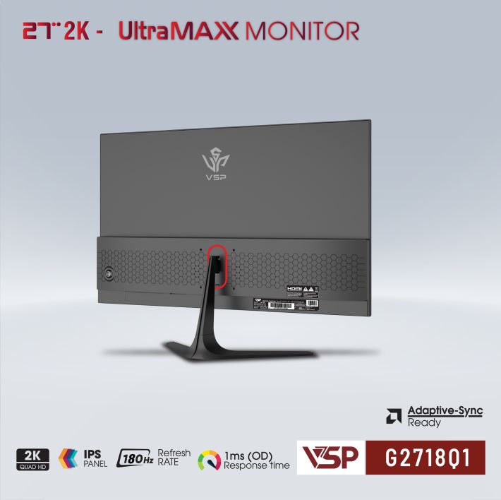 Màn hình Gaming VSP G2718Q1 | 27 inch, 2K/QHD, 180Hz, IPS - Ảnh 5
