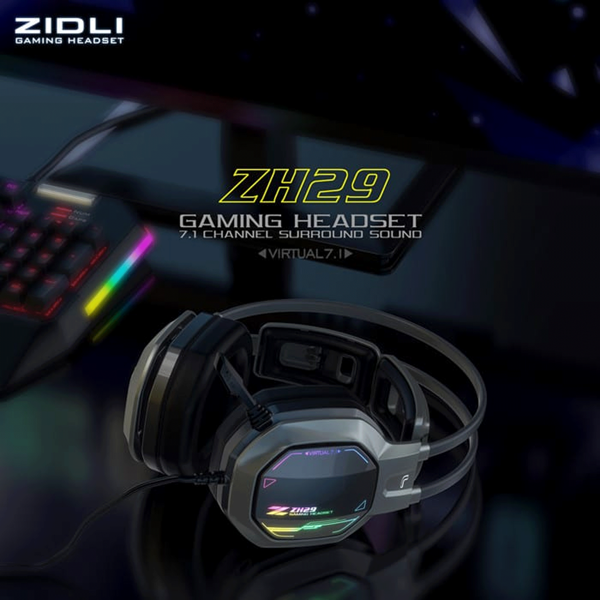 Tai nghe Gaming Zidli ZH29 Fly Wing Strike Hard | Có dây, Over-ear, Xám - Ảnh 2