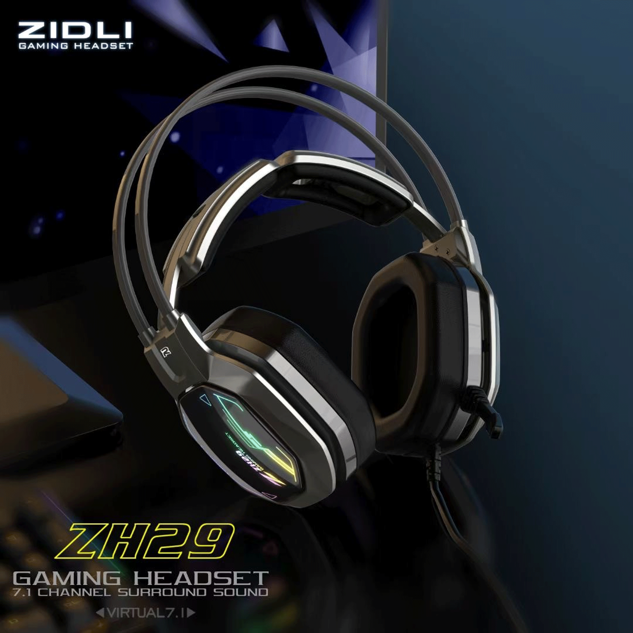 Tai nghe Gaming Zidli ZH29 Fly Wing Strike Hard | Có dây, Over-ear, Xám - Ảnh 3